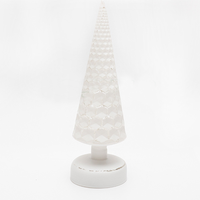 Lampe de table miniature en verre texturé blanc doré pour la décoration de Noël intérieure, bureau, maison, fête