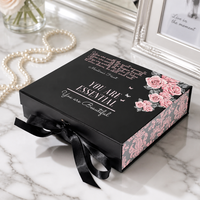 Boîte cadeau rigide personnalisée avec fermeture magnétique et nœud en ruban, emballage de luxe imprimé floral pour cosmétiques, soins de la peau, vêtements, vente au détail