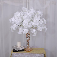 Boule de fleurs artificielles en fleurs de cerisier blanches pour la décoration de table de mariage, arrangement d'hôtel, banquet d'anniversaire, art floral, Saint-Valentin
