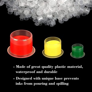 100pcs Self Stand Tattoo Ink Cups Disposable Clear <b>Makeup</b> Pigment <b>Holder</b> Caps with Stable Base - Product Image 3