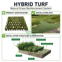 100% Recycelbarer Schnellverlegbarer Hybrid-Kunstrasen für Gewerbliche Qualität Verstärkter Landschaftsrasen