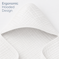 Ensemble de serviettes de bain à capuche pour bébé en mousseline tissée couleur unie Morandi élégant 90x90cm, respirant, en pur coton, pour nouveau-né, pour chambre de bébé
