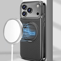Casing Ponsel iPhone 18 Pro Max Magnet Pengisian Daya Nirkabel 360 °   Gesper Dudukan Berputar Kulit Imitasi 17 Air 16 Plus 15 14 13 12