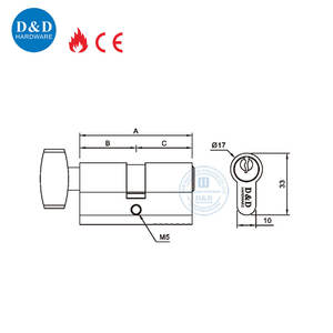 यूरो प्रोफाइल के बीएस 1303 ठोस पीतल फायर सिंगल डोर सिलेंडर के साथ - Product Image 6