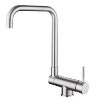 Robinet de cuisine moderne et contemporain Changhong à trou unique en acier inoxydable brossé, garantie 5 ans avec noyau de valve en céramique pour la Turquie