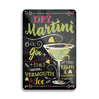 Carteles de hojalata de cóctel vívido personalizados, placas de Metal de bebida de Alcohol Vintage, publicidad de Martini, Bar, Pub, Club, decoración del hogar
