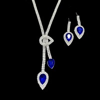 XE-107 Nouveauté Parure de Bijoux de Mariée de Luxe Plaqué Or, Collier et Boucles d'Oreilles Ornés pour Accessoires de Mariage ou Cadeaux