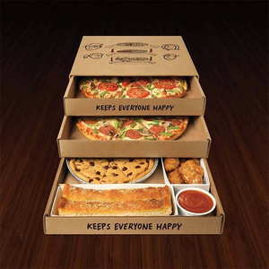 Cajas de Cartón de Grado Alimenticio para Empaque de Alimentos de Fábrica OEM con Tamaño y Logo Personalizados para Pizza <span class=keywords><strong>Triple</strong></span> Treat Box - Product Image 2