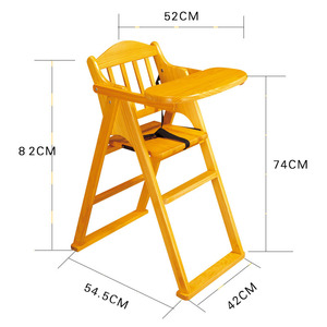 Silla Alta <span class=keywords><strong>de</strong></span> Madera Pintada para Bebés, Silla <span class=keywords><strong>de</strong></span> Madera para Niños para Comer, Silla <span class=keywords><strong>de</strong></span> Comedor Plegable y Portátil para Bebés - Product Image 3