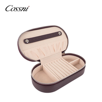 Cossni - Étuis à bijoux en cuir avec logo personnalisé - Boîte à bijoux de voyage pour femme - Rangement pour montres, boucles d'oreilles, colliers, bagues - Pour femmes