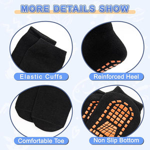 कस्टम लोगो सस्ते वयस्क बच्चे एथलेटिक स्पोर्ट्स फ्लोर पकड़ योग मोजे कस्टम विरोधी पर्ची गैर पर्ची रबर पार्क ट्रामपोलिन मोजे - Product Image 3