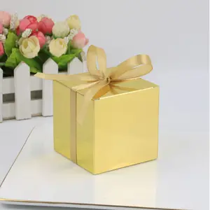 新款纯色方形纸盒糖果盒7.6厘米厘米结婚糖果包装盒多色可选