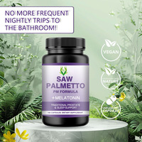 Vente chaude Saw Palmetto Capsules 3mg Mélatonine Améliorer la qualité du sommeil Santé de la prostate pour les hommes 500mg Saw Palmetto Blend 45% Pilules