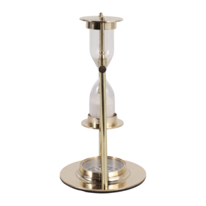 Clessidra in ottone con base a bussola per decorazioni casa e ufficio, timer da 30 minuti - Product Image 3