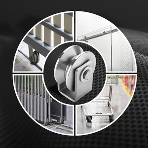 201/304 thép không gỉ theo dõi bánh xe cứng nhắc Caster trượt cổng con lăn bánh xe U rãnh bánh xe cho Swing trượt cổng - Product Image 6