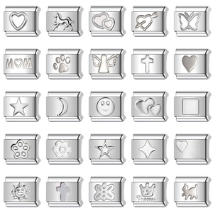 DIY Accessories Convex Pattern Elastic Handmade Modular Italian Charm Stainless Steel ZIRCON Gold Plated Trendy Fashion Jewelry - Product Image 2