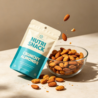 Sacs d'emballage alimentaire personnalisés, pochettes verticales refermables à fermeture éclair en Mylar Doypack pour snacks, bonbons, noix, aliments secs, imprimés sur mesure