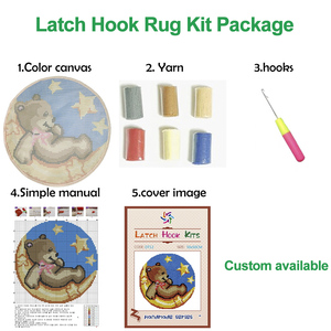 Kits de tapis en crochet <span class=keywords><strong>mandala</strong></span> personnalisés en gros, nouveaux kits de bricolage pour tapis avec outils pour adultes, décoration intérieure, tapis mural, cadeau - Product Image 4