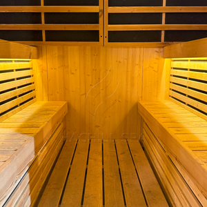 Hachillspa 4 persone cubo all'aperto Sauna a infrarossi sala carbonizzato abete rosso illuminazione a LED porta di casa Spa riscaldamento elettrico in carbonio - Product Image 5