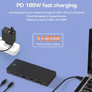 SYONG 12 Portlu Tip C Bağlantı İstasyonu, Tip C Splitter 8K İki HDMI Uyumlu/8K+4K HDMI Uyumlu 100W+,USB3.2 SD,TF - Product Image 5