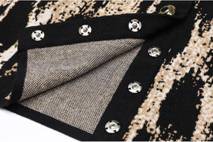 豹纹圆领短袖褶边短针织连衣裙气质时尚弹力修身针织女装新款 - Product Image 5