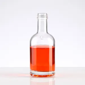 Rỗng Nhỏ Nhỏ 50Ml 100Ml 250Ml Glass Tinh Thần Chai Rượu Gin Whisky Cocktail Rượu Vodka Chai Thủy Tinh Với Vít Cap