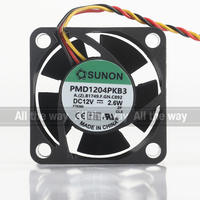 Sunon 5V 24V 48V DC 12V 2,6 W AC EC 4020 40X40X20MM 4CM Levitación magnética Control de temperatura de bola dual PMD1204PKB3 Ventilador de refrigeración