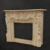 Vente en gros de pierre intérieure en fonte Antique, Design français moderne, décor de maison, couleur Beige, marbre, cadre de cheminée, fleur Surround