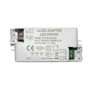 Alimentation électrique à tension constante à haut rendement 24VDC 1.25A Connexion universelle sécurisée Pilote LED 30W Ultra petit boîtier en plastique - Product Image 1