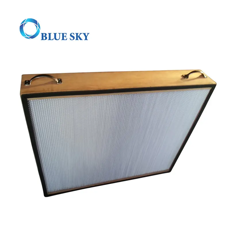 920X770X150mm ahşap çerçeve derin plise Panel filtre kutusu H14 filtresi HVAC klima filtresi