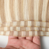 Extensions de cheveux naturels Remy double épaisseur, lisses comme de la soie, avec mèches, volume accru, tissage invisible de luxe européen, vente en gros