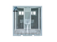 Toilettes mobiles préfabriquées WC extérieur portable Cabine de salle de bain modulaire préfabriquée Installation rapide pour chantier, parc, événement