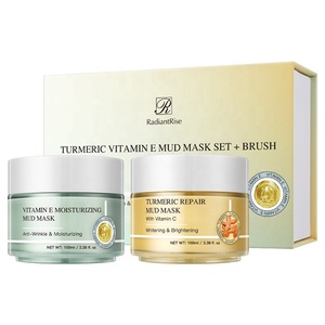 Coffret de <span class=keywords><strong>Masque</strong></span> à l'<span class=keywords><strong>Argile</strong></span> au Curcuma et à la Vitamine E RadiantRise avec Pinceau | <span class=keywords><strong>Kit</strong></span> <span class=keywords><strong>Masque</strong></span> Visage Éclaircissant, Régulateur de Sébum et Apaisant pour Soin Spa du Visage - Product Image 6