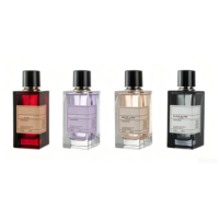 Flacon vaporisateur de parfum de luxe 100 ml, atomiseur carré en verre rechargeable, flacon vide, vaporisateur de parfum avec bouchon