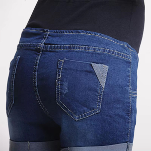 Short de maternité d'été pour femmes enceintes <span class=keywords><strong>Jean</strong></span> en denim grande taille Vêtements de grossesse M à 3XL Stock disponible - Product Image 3