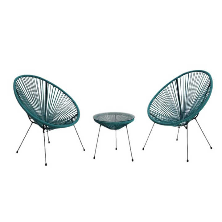Hot Selling Fashion Design Outdoor Indoor Furniture Garden Patio Artificial Pe Rattan Wicker Balcony Dining Chair and Table Set