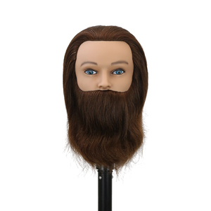 Capelli umani all'ingrosso testa di manichino di formazione maschile <span class=keywords><strong>con</strong></span> barba <span class=keywords><strong>baffi</strong></span> per gli studenti di parrucchieri - Product Image 2
