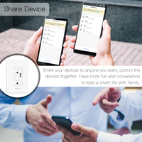 Prise de courant WiFi intelligente usb résistante aux intempéries, 2 prises de courant 15 Amp contrôle divisé, Smart Life/Tuya APP minuterie à distance et contruction