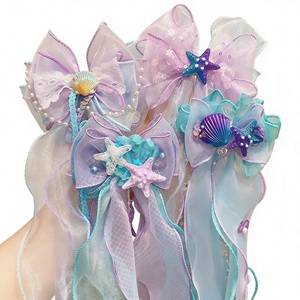 Aksesoris Rambut Putri Duyung untuk Anak Perempuan, Jepit Rambut Pita Kupu-kupu, Bando untuk Anak-anak, Kepang Musim Panas, Grosir, Custom - Product Image 2