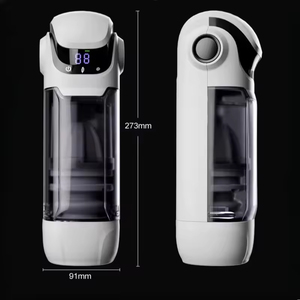 White Telescopic Suction <b>Vibrating</b> Masturbator For Men Adult Sex Toy With Digital Display And Heating Function - Product Image 2
