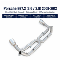 Knalpot Catback SS304 Grosir Pabrik Langsung untuk Porsche 997.2 3.6 3.8 2008-2012 Sistem Knalpot Performa Tinggi Upgrade Mobil Balap