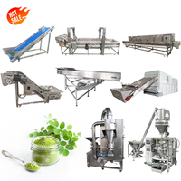 Vente chaude Ligne de production industrielle de traitement de la poudre de feuilles de Moringa fraîches, comprenant le lavage, la découpe, le séchage et le broyage