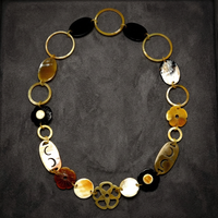 Collier unisexe en corne de buffle, chaîne à maillons, 90 cm, accessoire de mode écologique, logo personnalisé pour la fabrication de bijoux, anniversaire