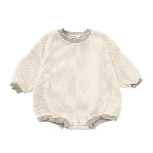 Nouvelle Combinaison Bébé Gaufre à Boutons Manches Longues Unie Décontractée Automne – Vente Flash - Product Image 2