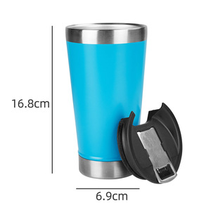 Vaso Térmico de Cerveza de Doble Pared con Logotipo Personalizado de 16 oz, Copo Térmico de Acero Inoxidable 18/8, Mantiene la Cerveza Fría, con Abrebotellas - Product Image 6