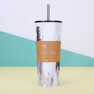 Cách điện bia Tumbler với rơm đôi tường thép không gỉ 16oz 24oz cắm trại kim loại cốc hiện đại dành cho người lớn uống cup với nắp - Product Image 5