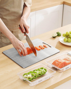 Venta al por mayor, logotipo personalizable, utensilios de cocina, verduras, frutas, carne, tablas de cortar, bloque, tabla de cortar de acero inoxidable - Product Image 5