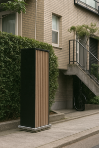 Caja de paquete personalizada al aire libre grano de madera paquete buzón entrega caja Popular acero paquete gabinete montar - Product Image 6