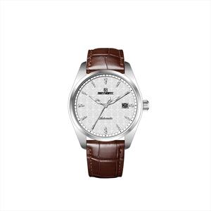 Montre-bracelet mécanique automatique pour homme d'affaires avec cadran gravé personnalisé et boîtier en acier inoxydable poli - Product Image 4