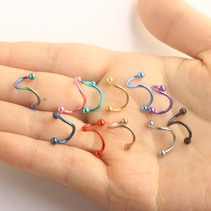 16G Acier Inoxydable, Piercings de <span class=keywords><strong>Nez</strong></span>, Plugs <span class=keywords><strong>d</strong></span>'Oreille, Boucles <span class=keywords><strong>d</strong></span>'Oreilles, Piercings Spirale pour Cartilage et Hélix, Piercings de Lèvre, Bijoux de Piercing Corporel, Modè<span class=keywords><strong>le</strong></span> Twist Barbell, Mix 11 - Product Image 4